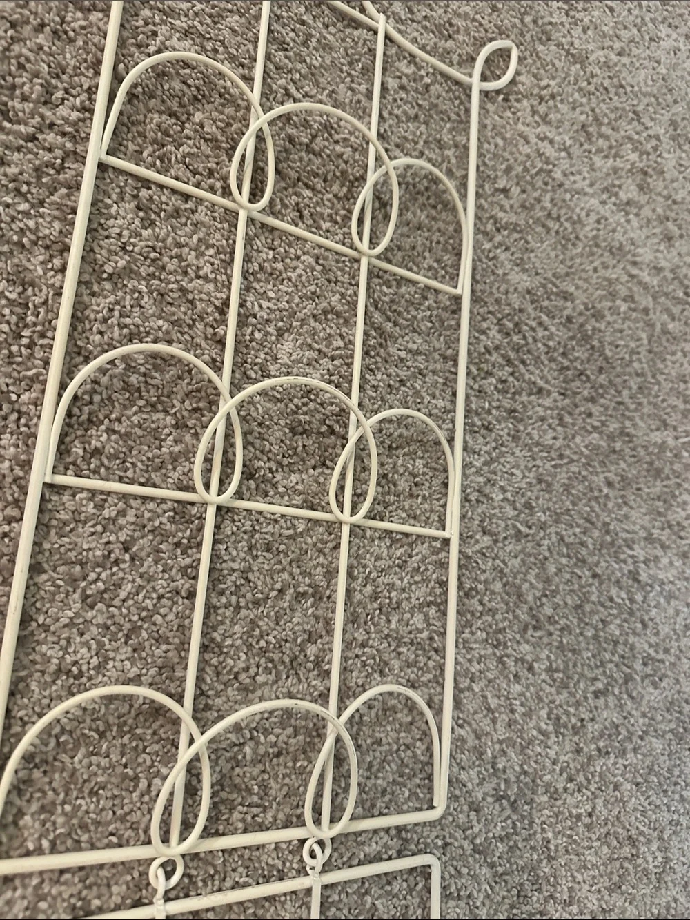 Cream Metal Wall Rack - Decorative Wire Organizer